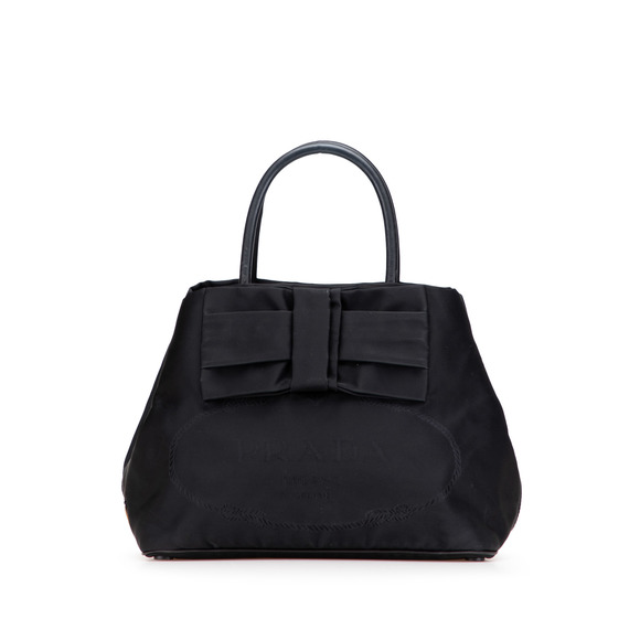 Pre-Loved Prada Tessuto Canapa Logo Bow Satchel - Picture 1 of 12